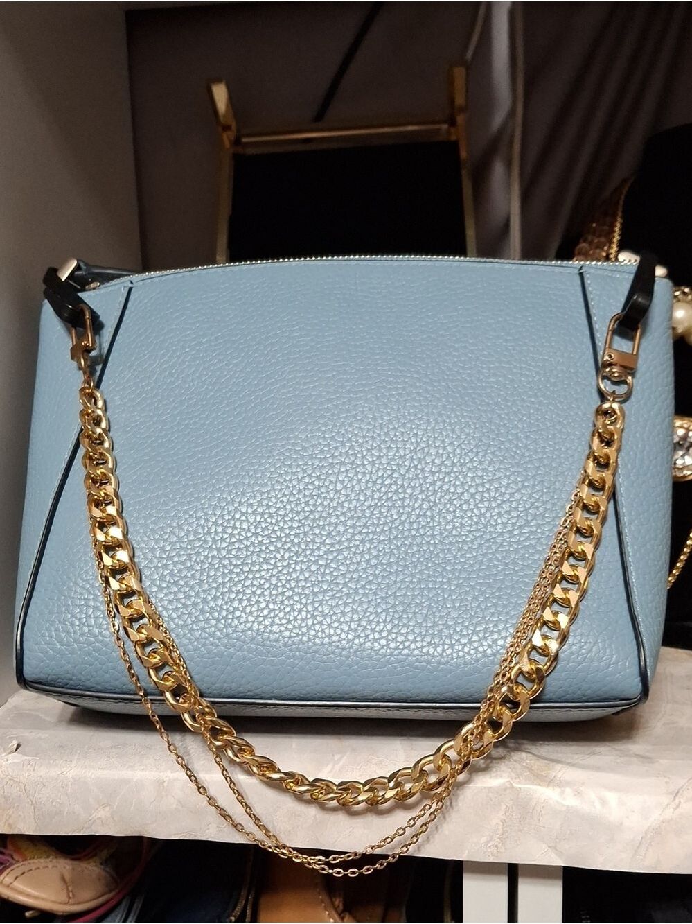 Triple Gold Chain Handbag Accessory
